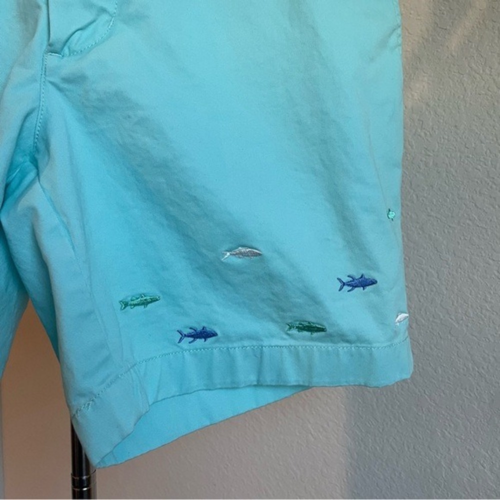 Vineyard Vines Men Breaker Shorts Aqua Blue Scuba Diver Fish Embroidered Size 30 - Picture 4 of 9